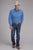 Roper Mens 2388 Poplin Stretch Periwinkle Cotton Blend L/S Shirt