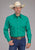 Roper Mens 2388 Poplin Stretch Jade Green Cotton Blend L/S Shirt