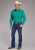 Roper Mens 2388 Poplin Stretch Jade Green Cotton Blend L/S Shirt
