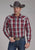 Roper Mens 2248 Plaid Wine/Smoke 100% Cotton L/S Shirt