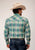 Roper Mens Ocean Plaid Blue 100% Cotton L/S Shirt