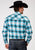 Roper Mens Poplin Plaid Blue Cotton Blend L/S Shirt