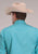 Roper Mens 2510 Stretch Mini Check Turquoise Cotton Blend L/S Shirt
