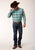 Roper Mens Sandy Plaid Turquoise 100% Cotton L/S Shirt