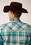 Roper Mens Sandy Plaid Turquoise 100% Cotton L/S Shirt