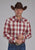 Roper Mens 57 Chevy Plaid Red 100% Cotton L/S Shirt