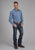 Roper Mens 2164 Stretch Plaid Blue Cotton Blend L/S Shirt