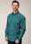 Roper Mens Teal 100% Cotton Point Diamonds BD L/S Btn Shirt