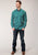 Roper Mens Teal 100% Cotton Point Diamonds BD L/S Btn Shirt