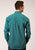 Roper Mens Teal 100% Cotton Point Diamonds BD L/S Btn Shirt