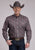 Roper Mens Iron Paisley Grey 100% Cotton Btn L/S Shirt