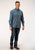 Roper Mens Teal 100% Cotton Purple Sage Paisley BD L/S Btn Shirt