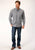 Roper Mens Silver Foulard Grey 100% Cotton L/S Shirt