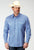 Roper Mens 1932 Skies Tie Blue 100% Cotton Btn L/S Shirt