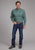 Roper Mens 2382 Dusk Paisley Turquoise 100% Cotton Btn L/S Shirt
