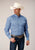 Roper Mens Thistle Foulard Blue 100% Cotton L/S Shirt