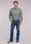 Roper Mens 2501 Medallion Foulard Grey 100% Cotton Btn L/S Shirt