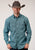 Roper Mens Blue 100% Cotton Medallion Paisley BD L/S Btn Shirt