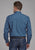 Roper Mens 2163 Diamond Stretch Blue Cotton Blend Btn L/S Shirt