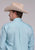 Roper Mens Four Point Foulard Teal Cotton Blend 1 Pkt L/S Shirt