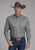 Roper Mens Stretch Medallion Paisley Grey Cotton Blend 1 Pkt L/S Shirt