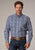 Roper Mens 2024 River Paisley Blue 100% Cotton 1 Pkt L/S Shirt
