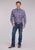 Roper Mens 2496 Heritage Paisley Wine/Blue 100% Cotton 1 Pkt L/S Shirt