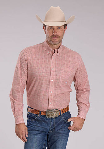 Roper Mens 2500 Satillo Foulard Rust 100% Cotton 1 Pkt L/S Shirt