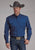Roper Mens 2249 Black Fill Blue 100% Cotton Btn L/S Shirt