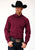 Roper Mens Wine 100% Cotton Solid Black Fill BD L/S Btn Shirt