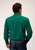 Roper Mens Black Fill Solid Green 100% Cotton L/S Shirt