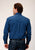 Roper Mens Black Fill Button Blue 100% Cotton L/S Shirt