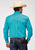 Roper Mens 1943 Solid Poplin Turquoise Cotton Blend Btn L/S Shirt