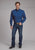 Roper Mens 2249 Black Fill Blue 100% Cotton 1 Pkt L/S Shirt