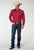 Roper Mens Poplin Stretch Red Cotton Blend L/S Shirt