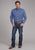Roper Mens 2388 Solid Poplin Periwinkle Cotton Blend 1 Pkt L/S Shirt