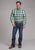 Roper Mens 2245 Taos Ombre Plaid Brown 100% Cotton Btn L/S Shirt