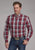 Roper Mens 2248 Plaid Wine/Smoke 100% Cotton Btn L/S Shirt