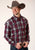 Roper Mens Wine 100% Cotton Plaid BD L/S Button Shirt