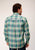 Roper Mens Ocean Plaid Blue 100% Cotton L/S Shirt