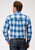 Roper Mens 1945 Poplin Plaid Blue Cotton Blend Btn L/S Shirt