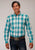 Roper Mens Turquoise 100% Cotton Sand Ombre BD L/S Button Shirt