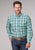Roper Mens Cold Springs Plaid Green 100% Cotton 2 Pkts L/S Shirt