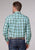 Roper Mens Cold Springs Plaid Green 100% Cotton 2 Pkts L/S Shirt