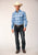 Roper Mens Cornflower Plaid Blue 100% Cotton L/S Shirt