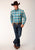 Roper Mens Sandy Plaid Turquoise 100% Cotton L/S Shirt