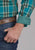 Roper Mens 2246 Real Plaid Teal 100% Cotton 1 Pkt L/S Shirt