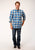 Roper Mens Clear Sky Plaid Blue 100% Cotton L/S Shirt