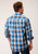 Roper Mens Clear Sky Plaid Blue 100% Cotton L/S Shirt