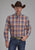 Roper Mens Falling Leaves Plaid Multi-Color 100% Cotton 1 Pkt L/S Shirt